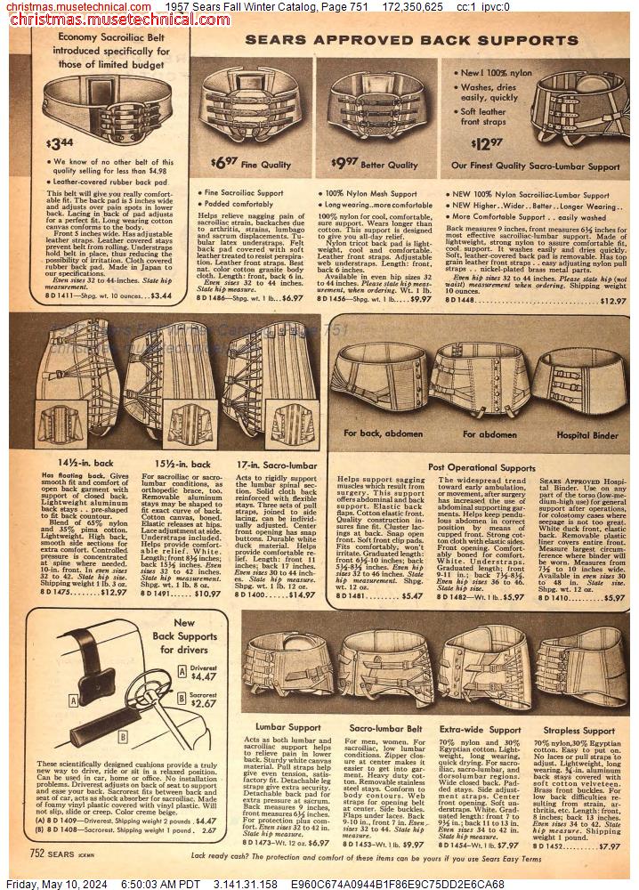 1957 Sears Fall Winter Catalog, Page 751