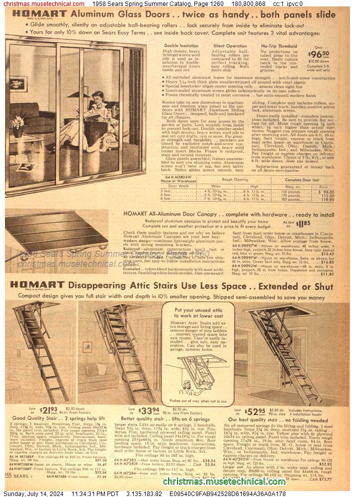 1958 Sears Spring Summer Catalog, Page 1260