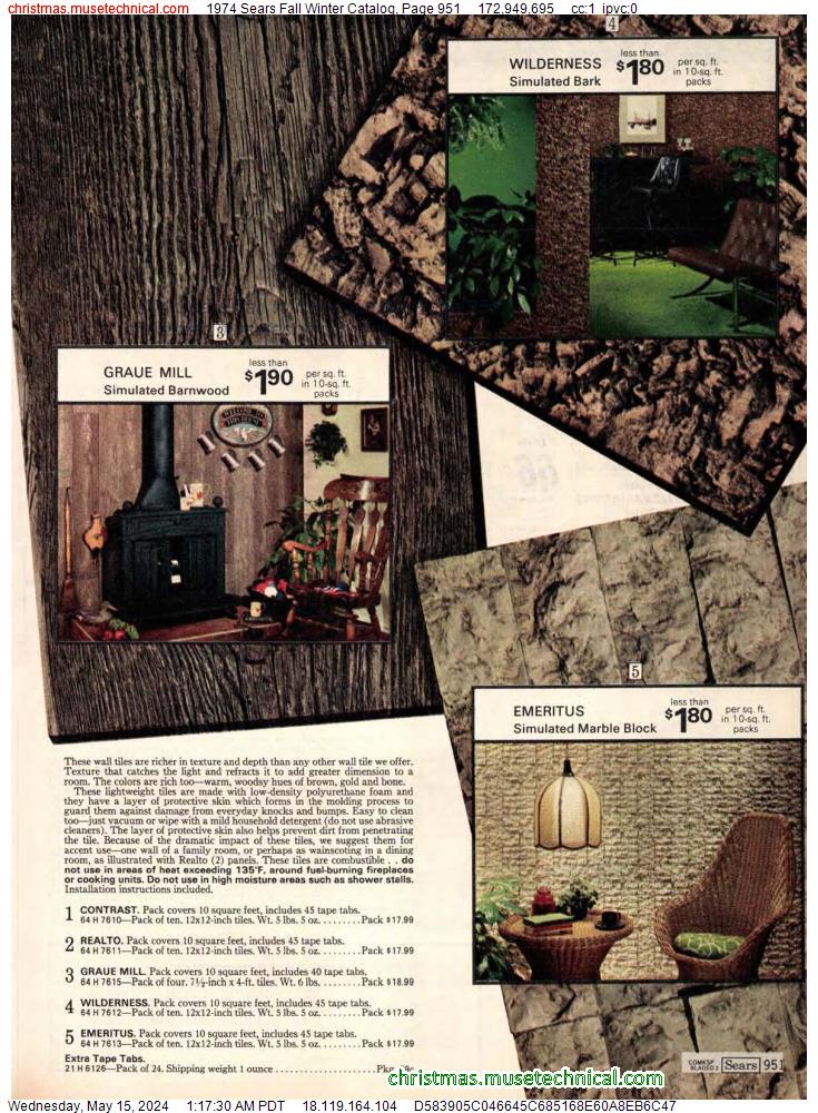 1974 Sears Fall Winter Catalog, Page 951