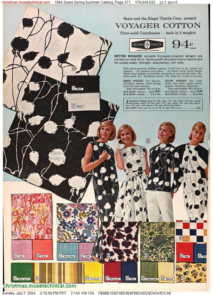 1964 Sears Spring Summer Catalog, Page 371