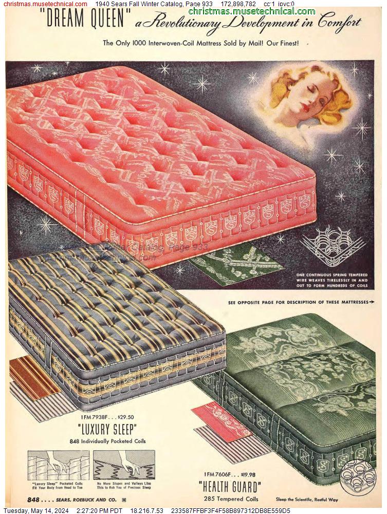 1940 Sears Fall Winter Catalog, Page 933