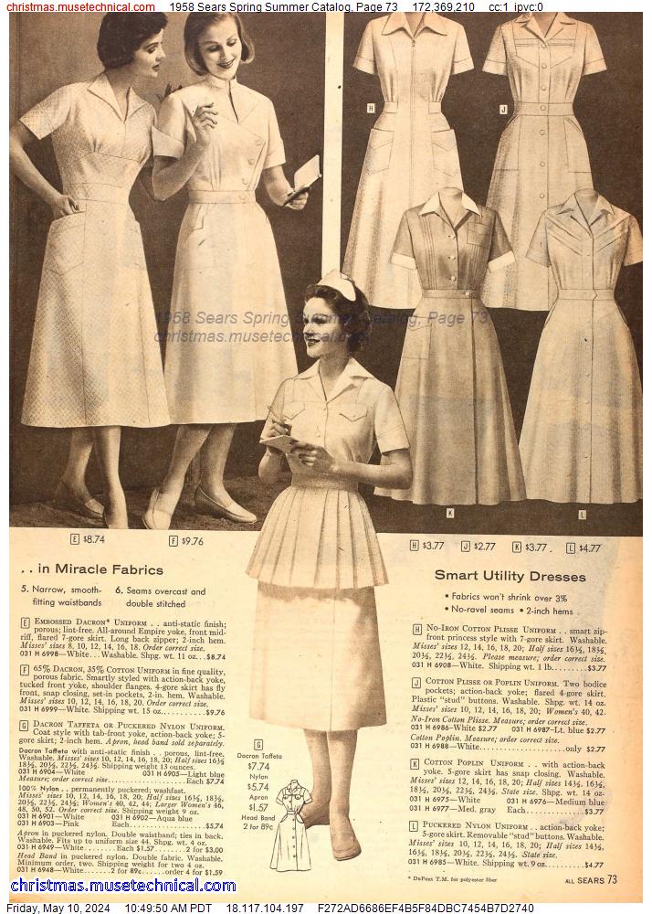 1958 Sears Spring Summer Catalog, Page 73
