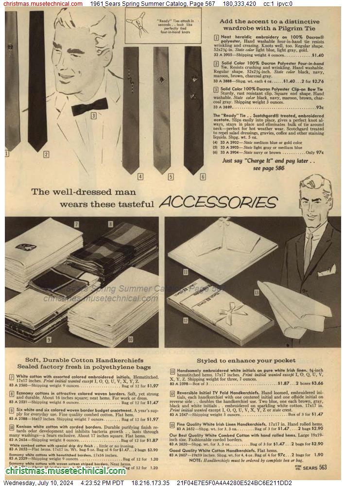 1961 Sears Spring Summer Catalog, Page 567