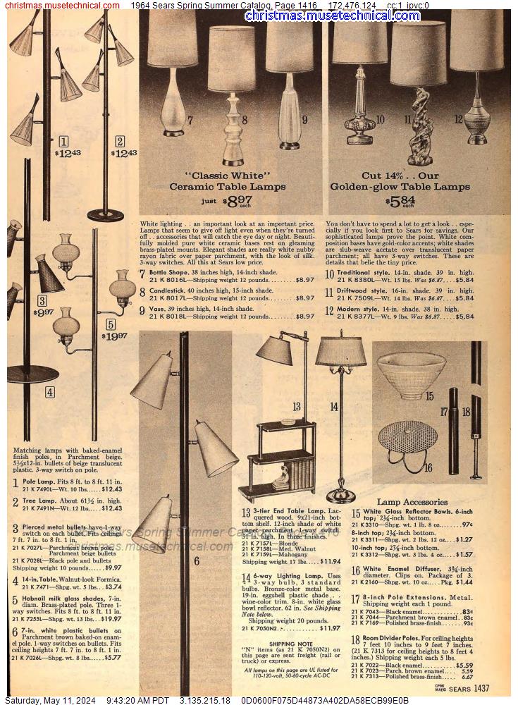 1964 Sears Spring Summer Catalog, Page 1416