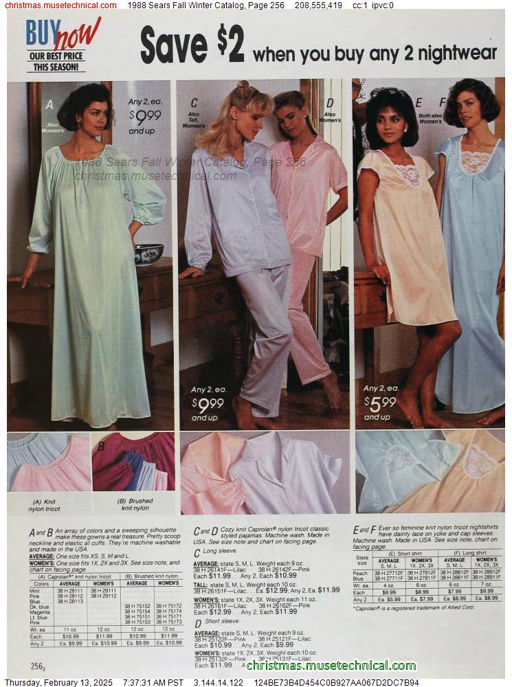 1988 Sears Fall Winter Catalog, Page 256