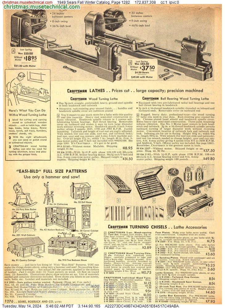 1949 Sears Fall Winter Catalog, Page 1282