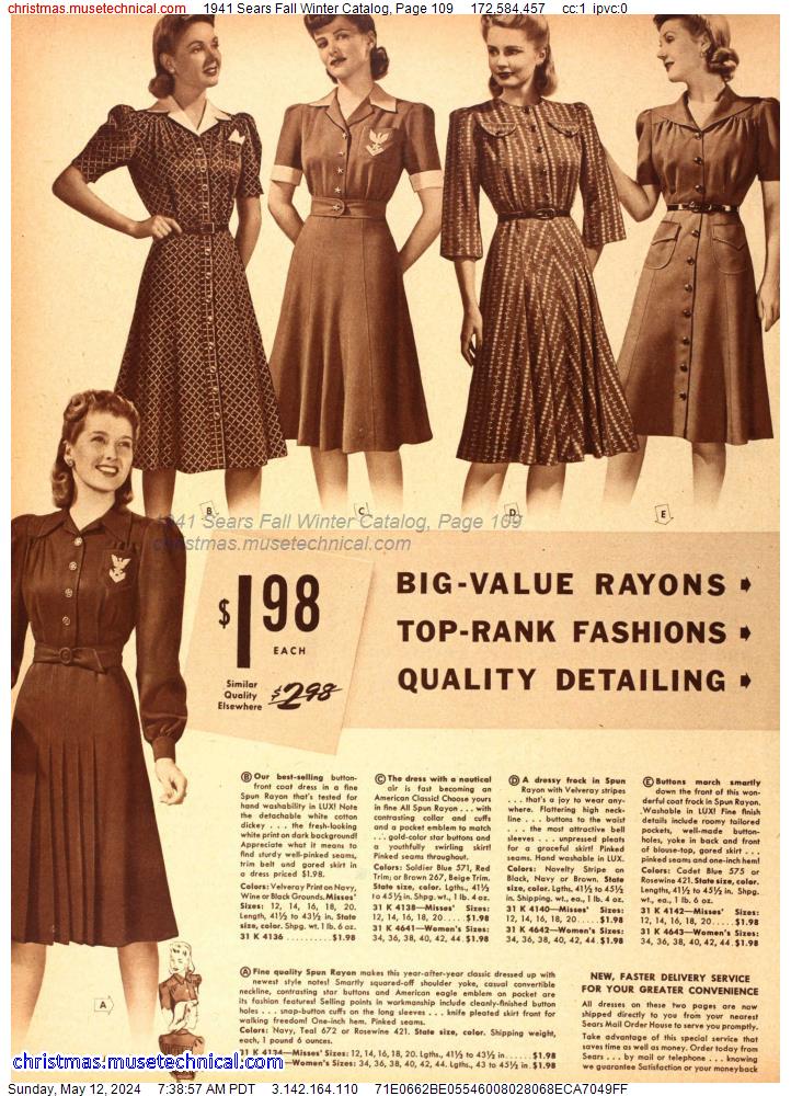 1941 Sears Fall Winter Catalog, Page 109