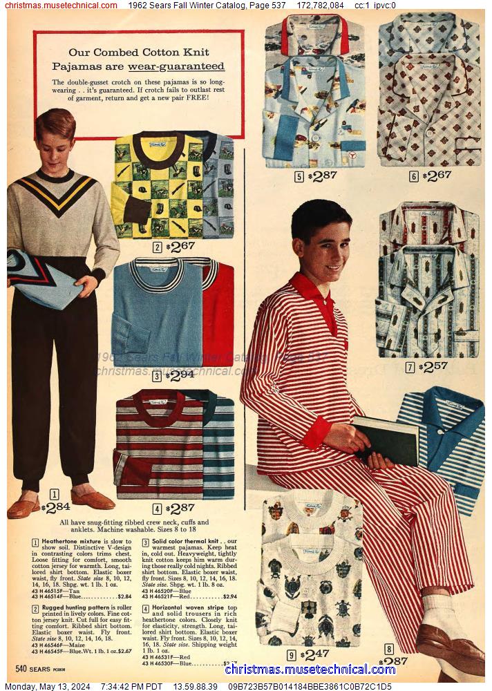 1962 Sears Fall Winter Catalog, Page 537