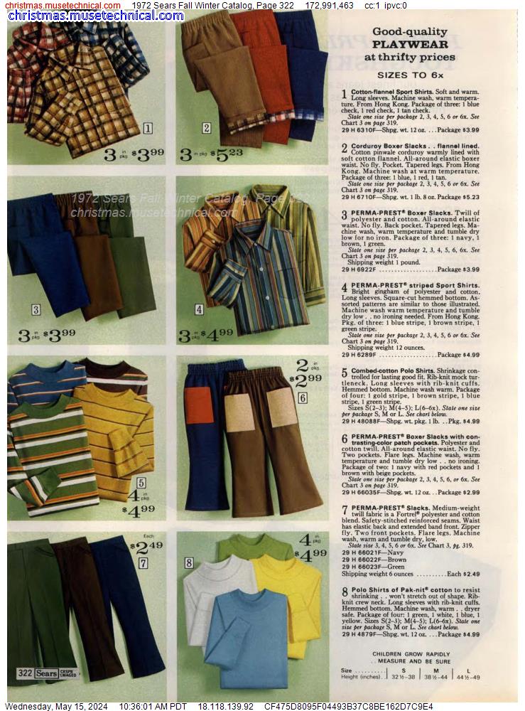 1972 Sears Fall Winter Catalog, Page 322