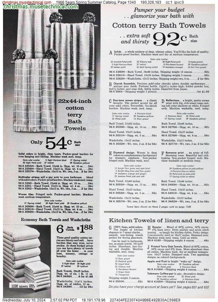 1966 Sears Spring Summer Catalog, Page 1340