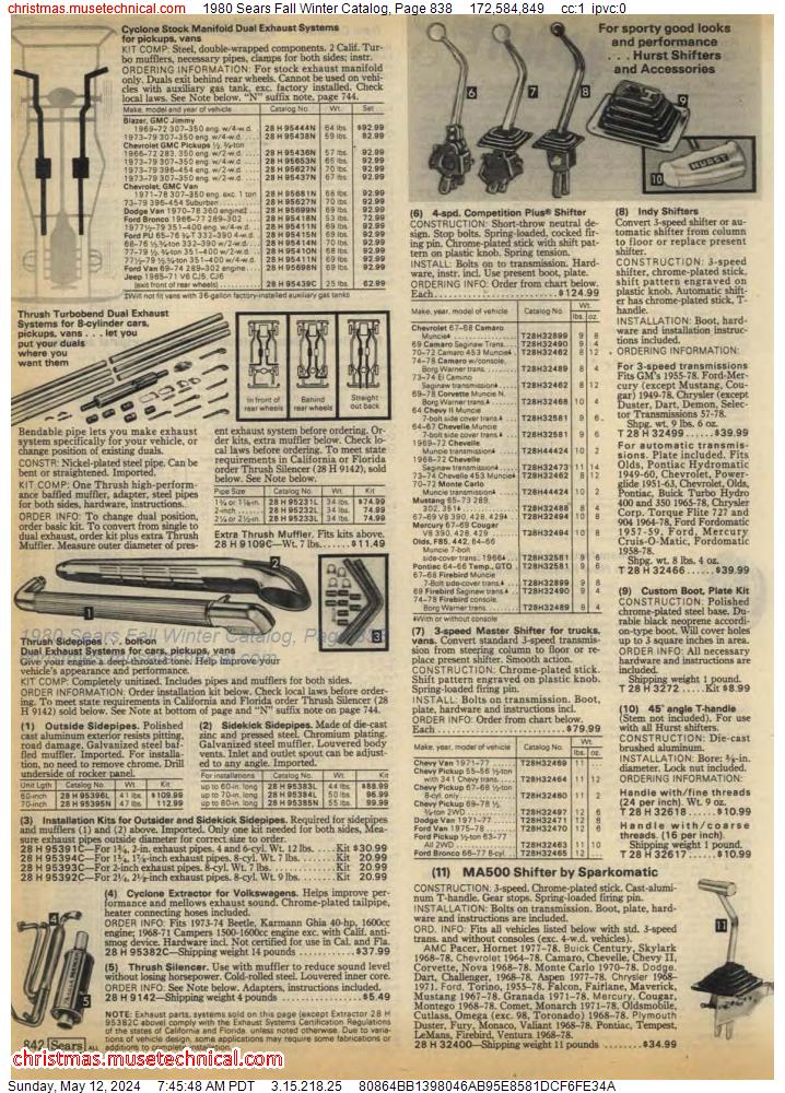 1980 Sears Fall Winter Catalog, Page 838