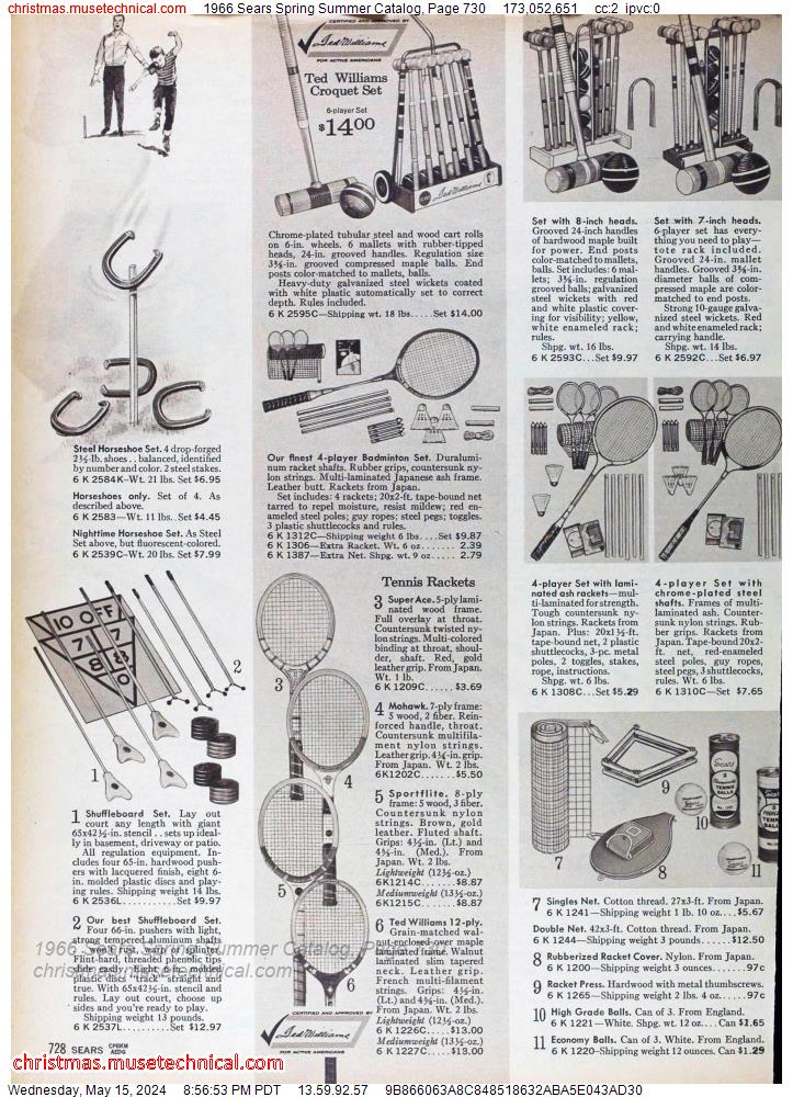 1966 Sears Spring Summer Catalog, Page 730