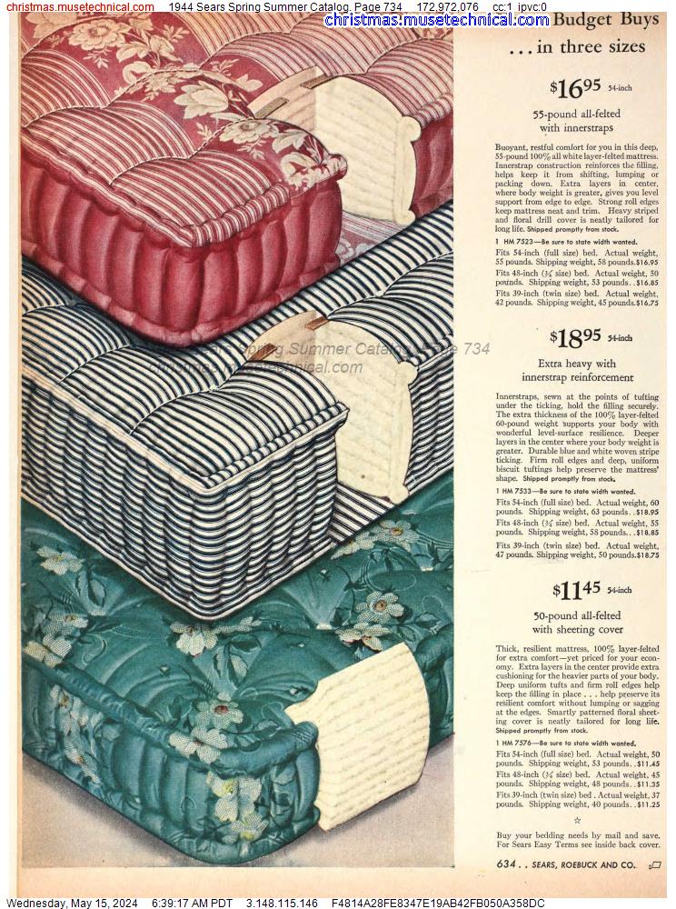 1944 Sears Spring Summer Catalog, Page 734
