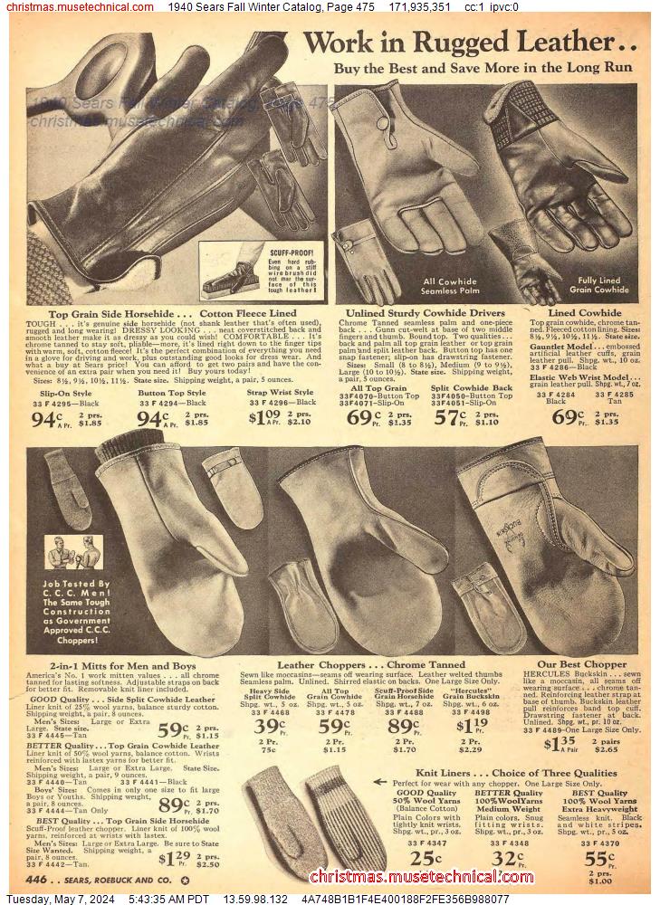 1940 Sears Fall Winter Catalog, Page 475