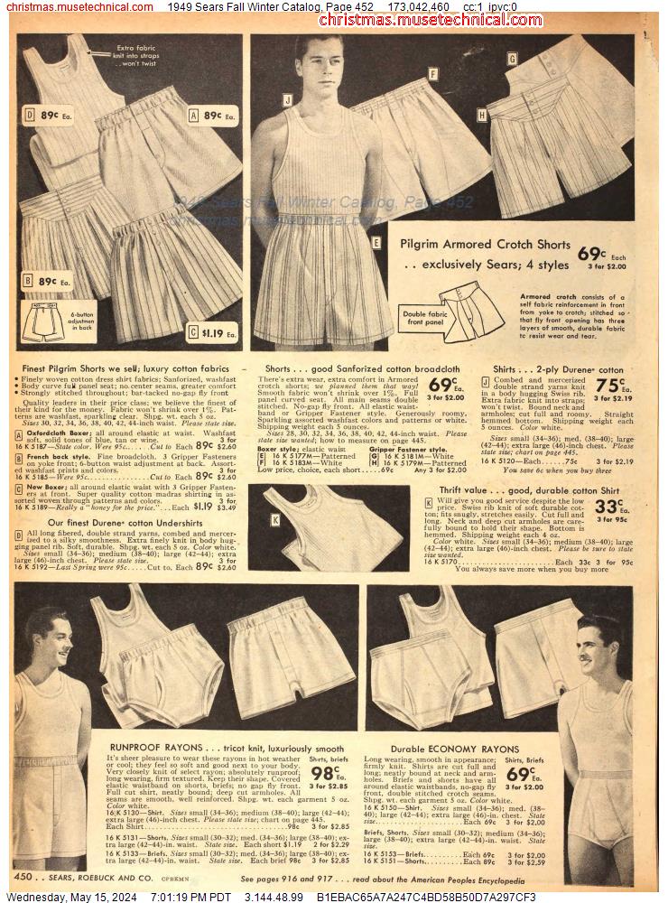 1949 Sears Fall Winter Catalog, Page 452