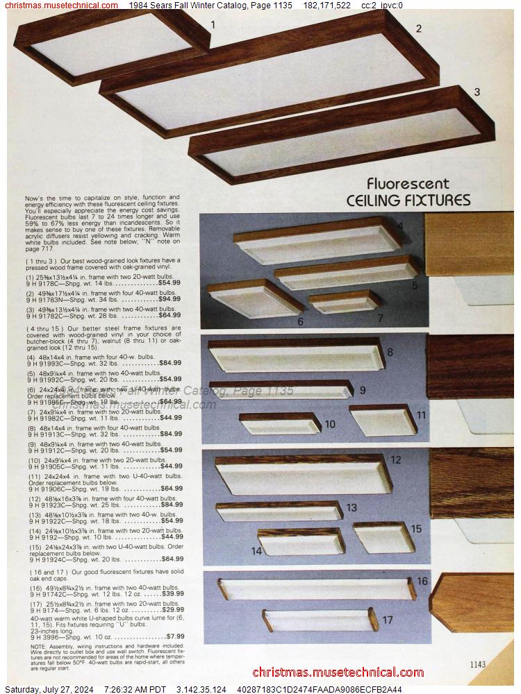1984 Sears Fall Winter Catalog, Page 1135