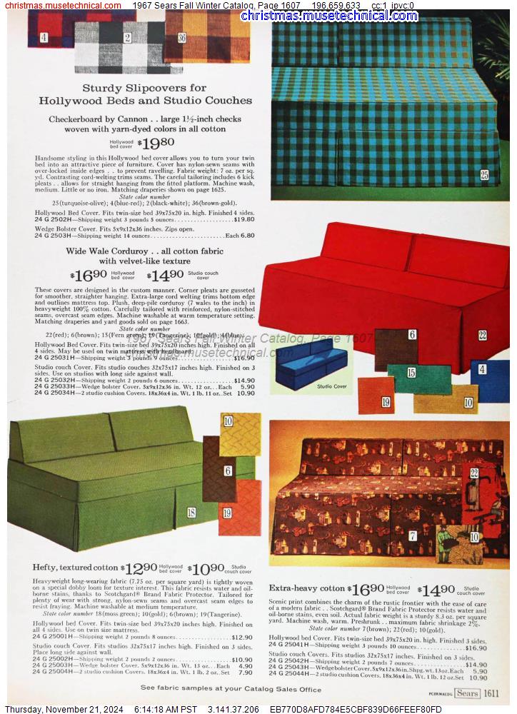 1967 Sears Fall Winter Catalog, Page 1607