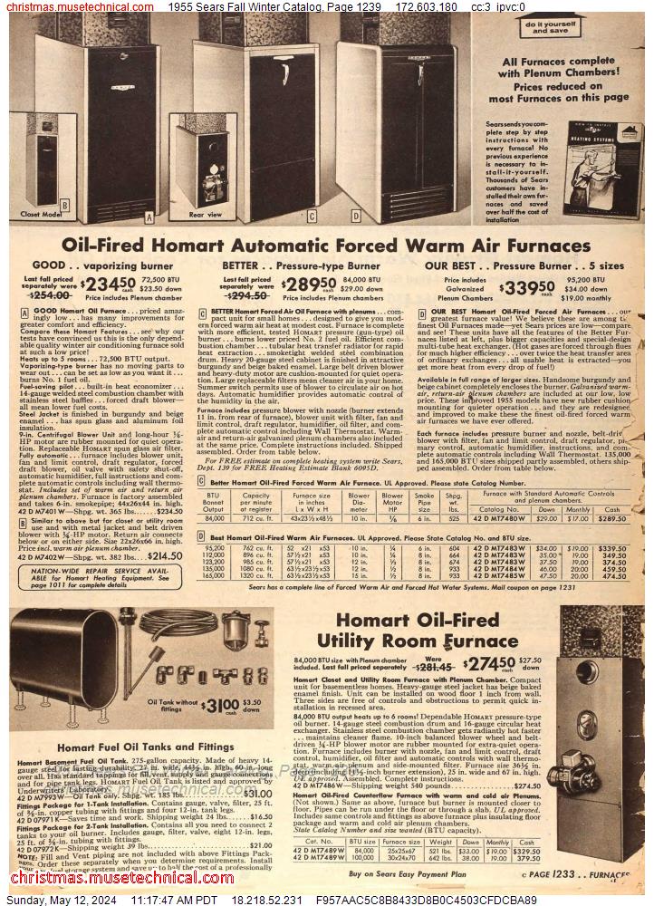 1955 Sears Fall Winter Catalog, Page 1239