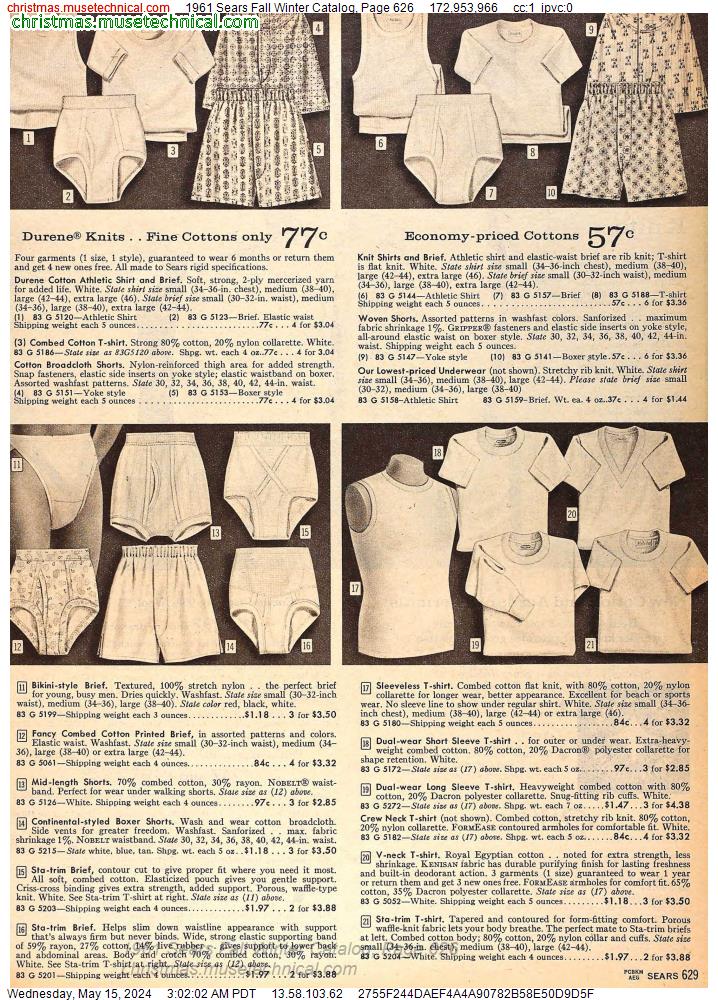 1961 Sears Fall Winter Catalog, Page 626 - Catalogs & Wishbooks