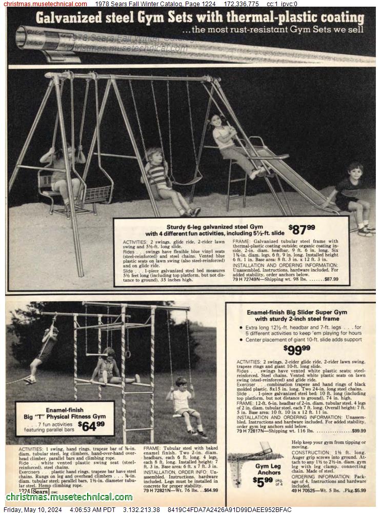 1978 Sears Fall Winter Catalog, Page 1224