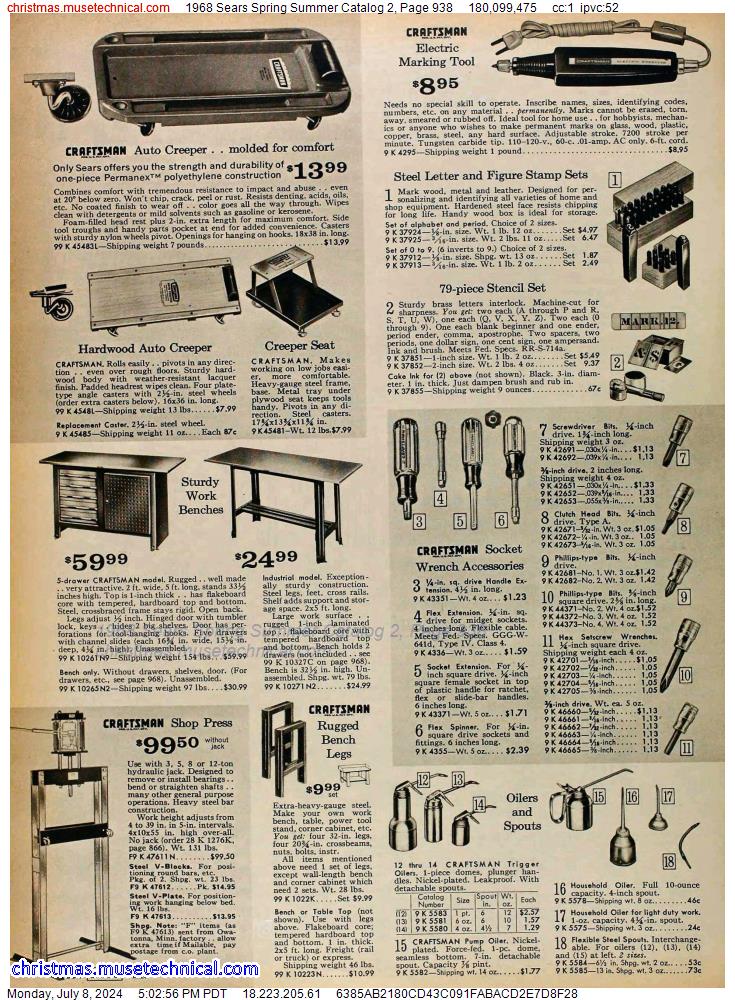 1968 Sears Spring Summer Catalog 2, Page 938