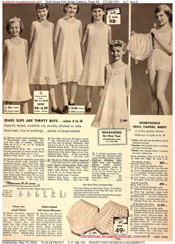 1949 Sears Fall Winter Catalog, Page 59