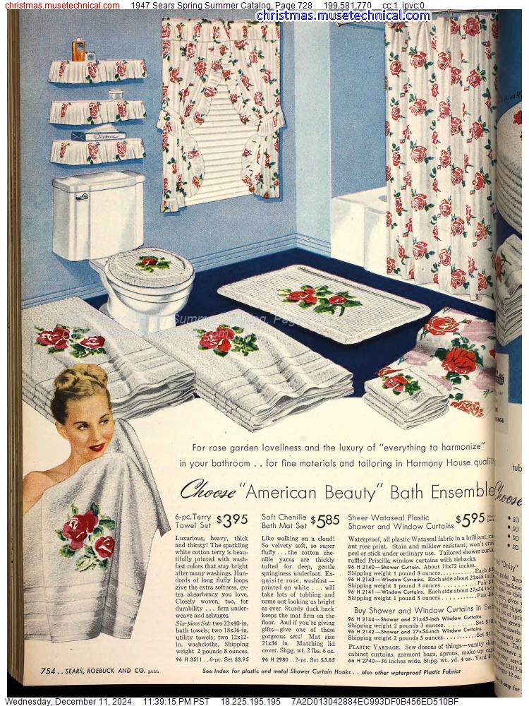 1947 Sears Spring Summer Catalog, Page 728