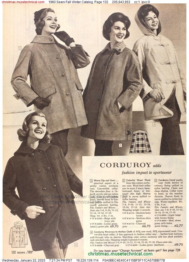 1960 Sears Fall Winter Catalog, Page 132