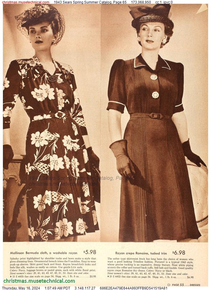1943 Sears Spring Summer Catalog, Page 65
