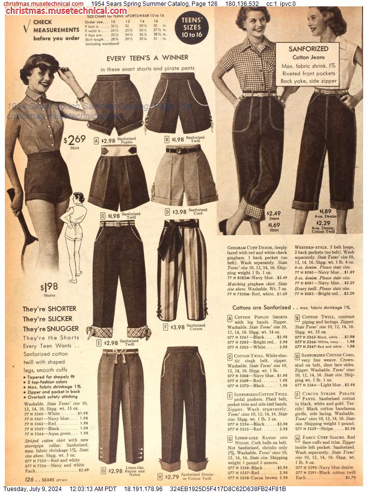 1954 Sears Spring Summer Catalog, Page 126