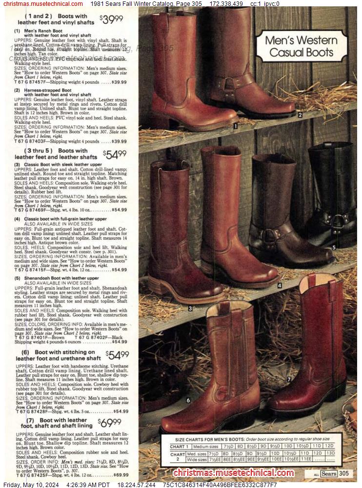 1981 Sears Fall Winter Catalog, Page 305
