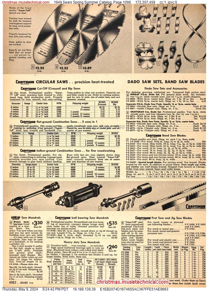 1949 Sears Spring Summer Catalog, Page 1098