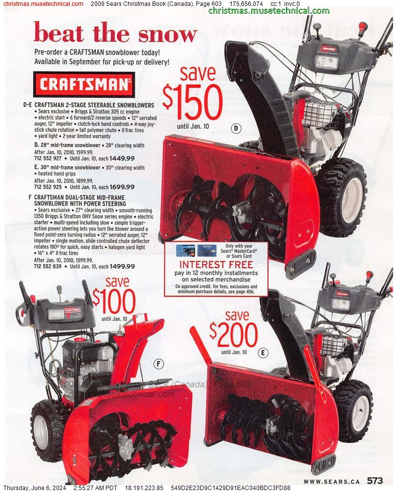 2009 Sears Christmas Book (Canada), Page 603