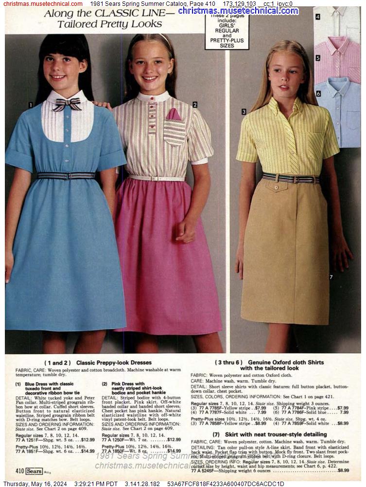 1981 Sears Spring Summer Catalog, Page 410
