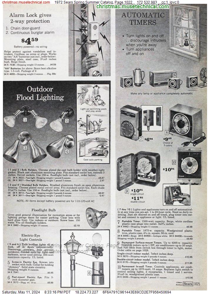 1972 Sears Spring Summer Catalog, Page 1022