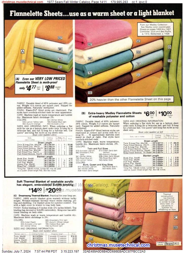 1977 Sears Fall Winter Catalog, Page 1411
