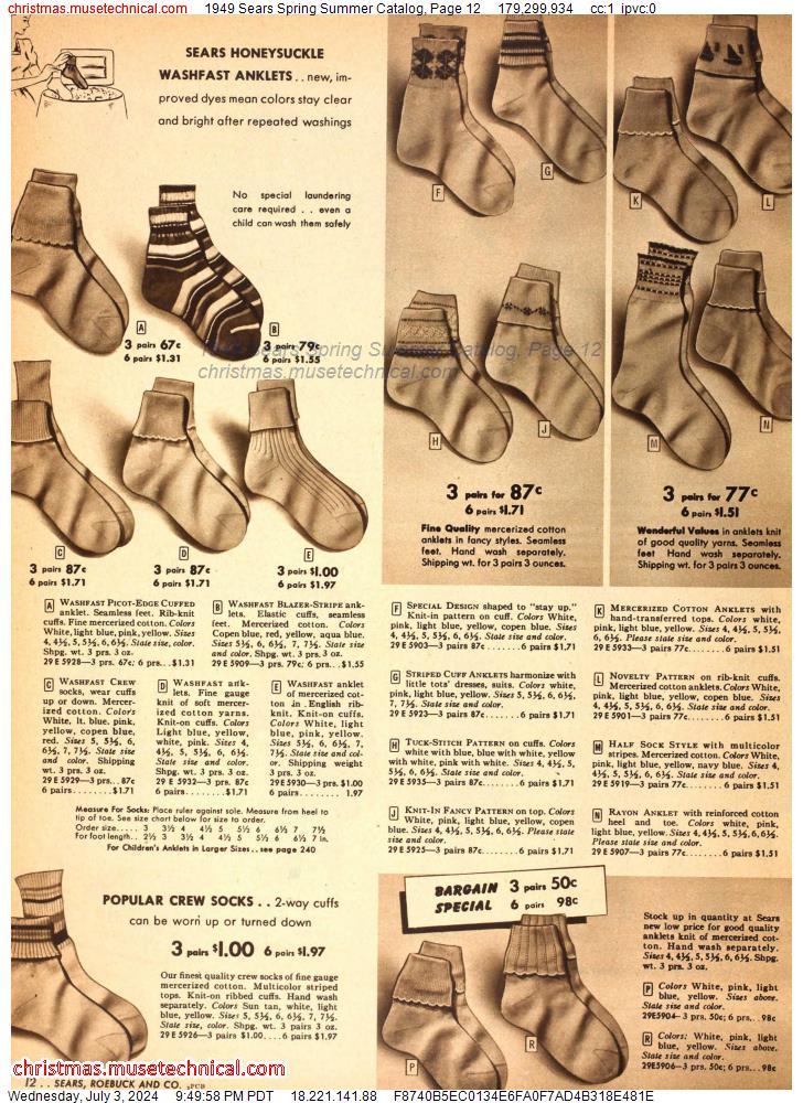 1949 Sears Spring Summer Catalog, Page 12