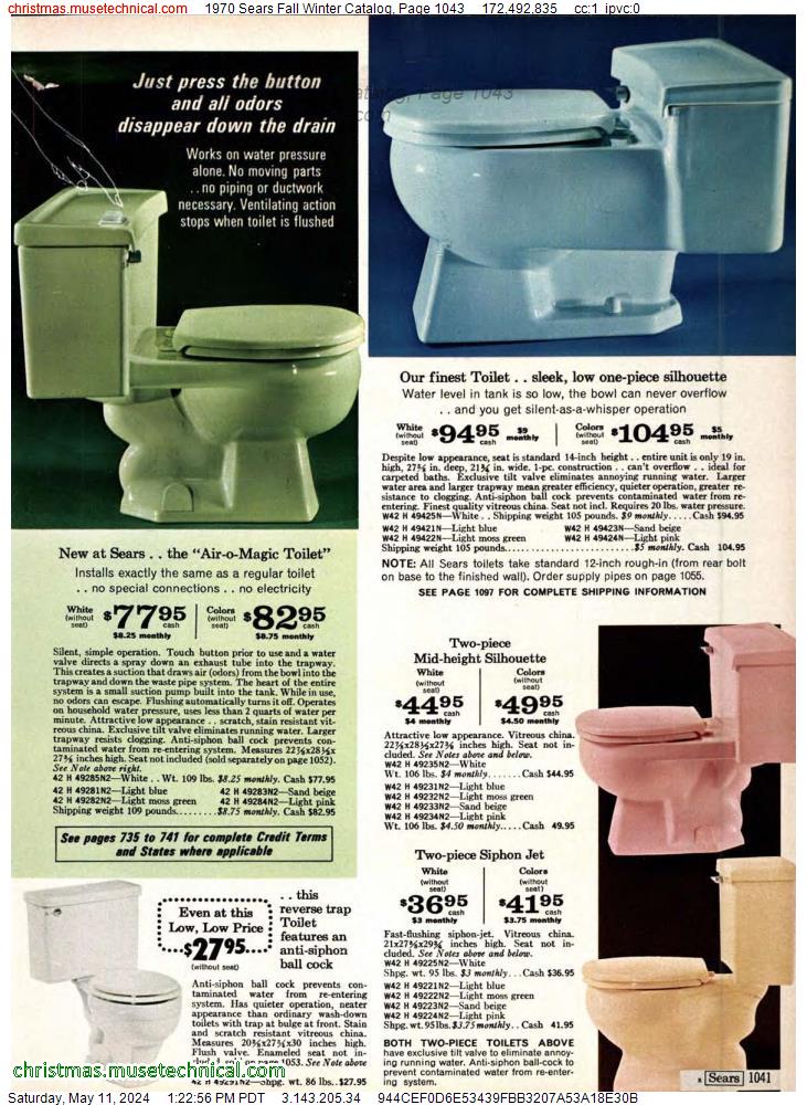 1970 Sears Fall Winter Catalog, Page 1043