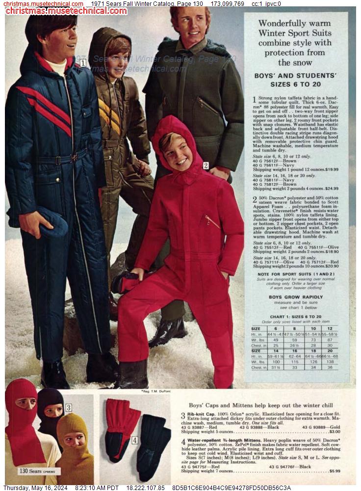 1971 Sears Fall Winter Catalog, Page 130