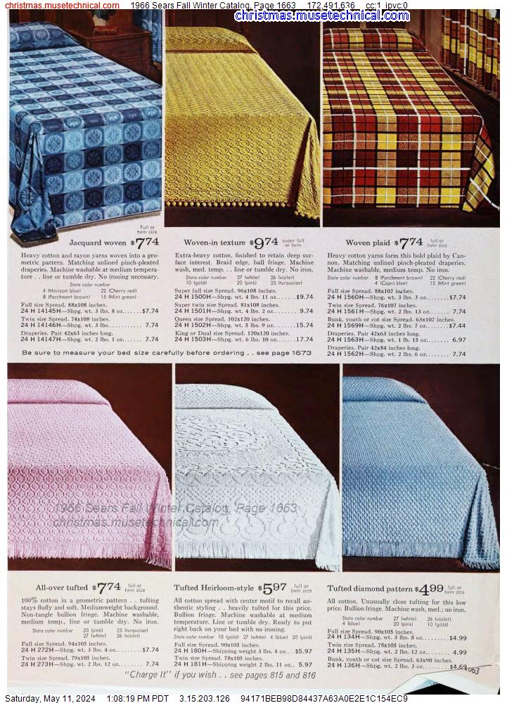1966 Sears Fall Winter Catalog, Page 1663