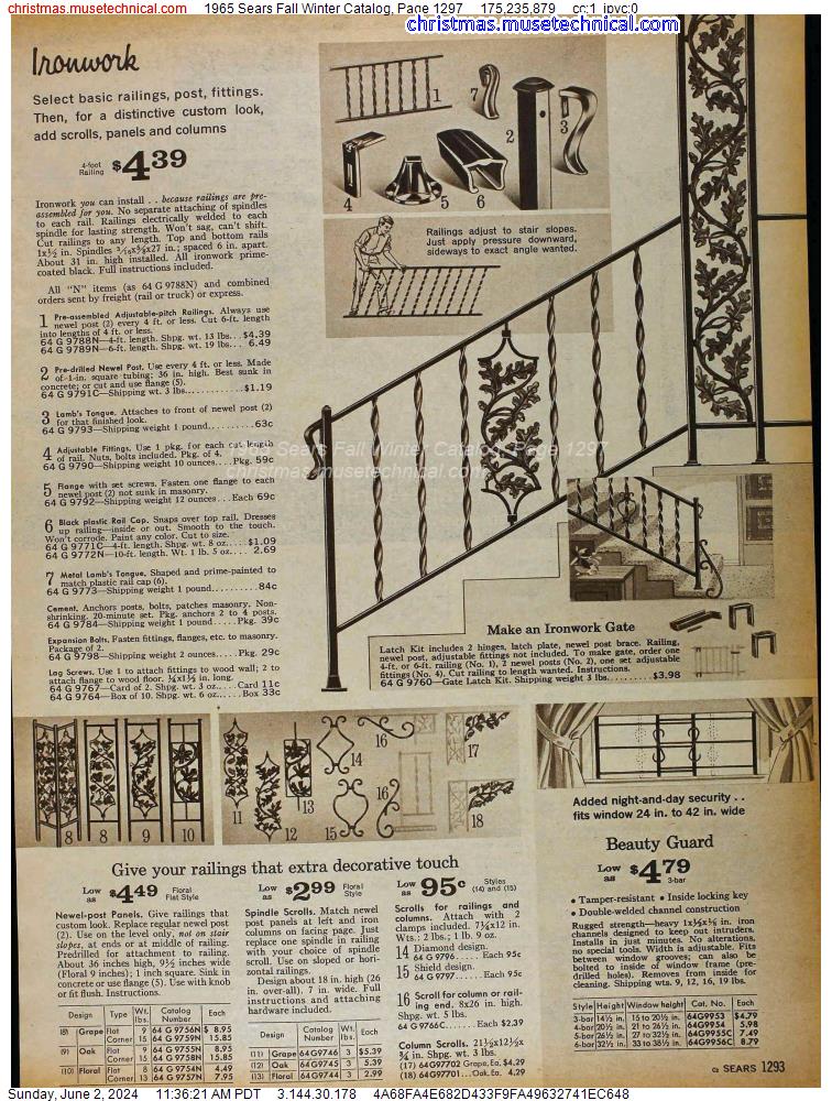 1965 Sears Fall Winter Catalog, Page 1297