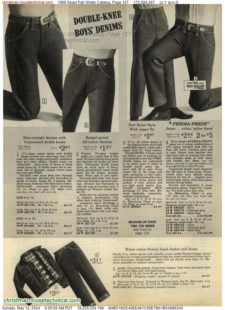 1968 Sears Fall Winter Catalog, Page 127