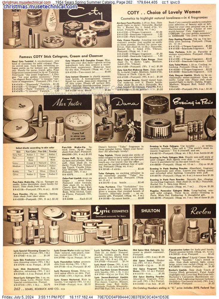1954 Sears Spring Summer Catalog, Page 262