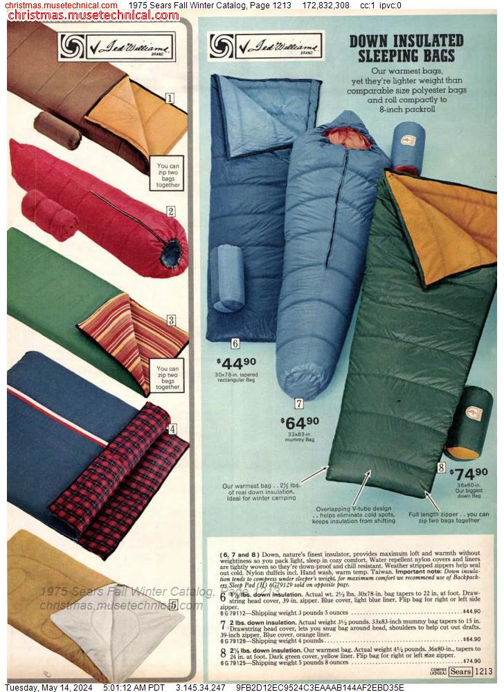 1975 Sears Fall Winter Catalog, Page 1213