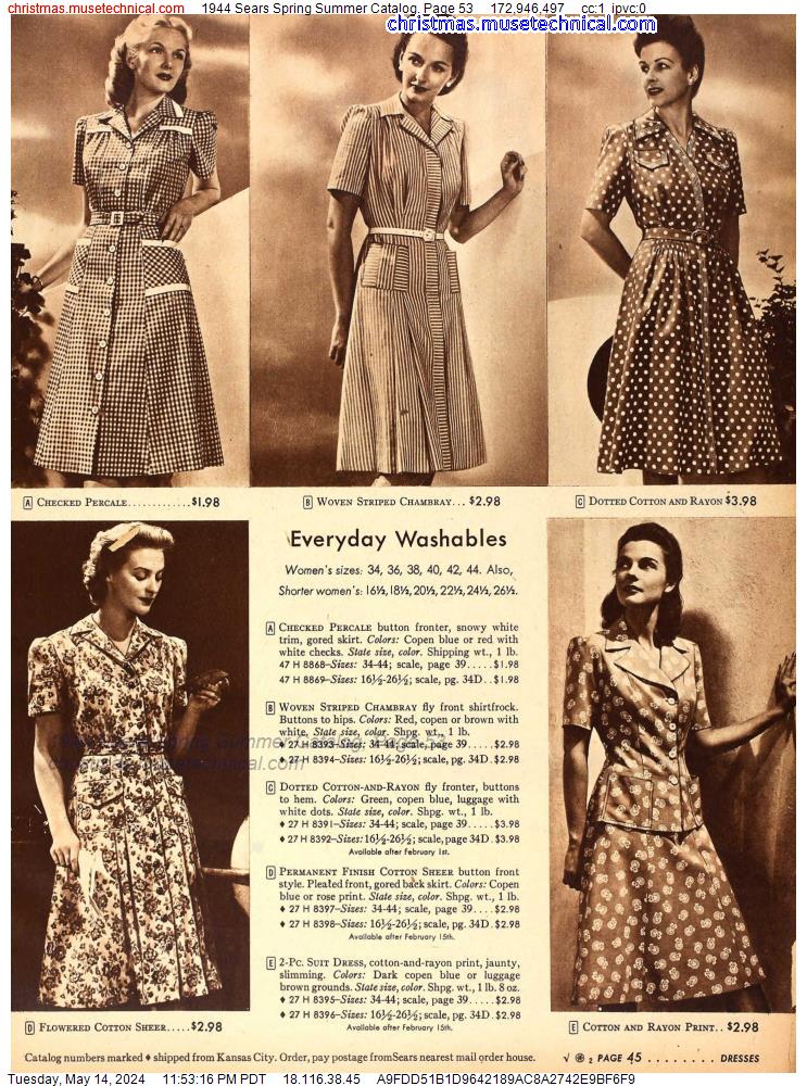 1944 Sears Spring Summer Catalog, Page 53