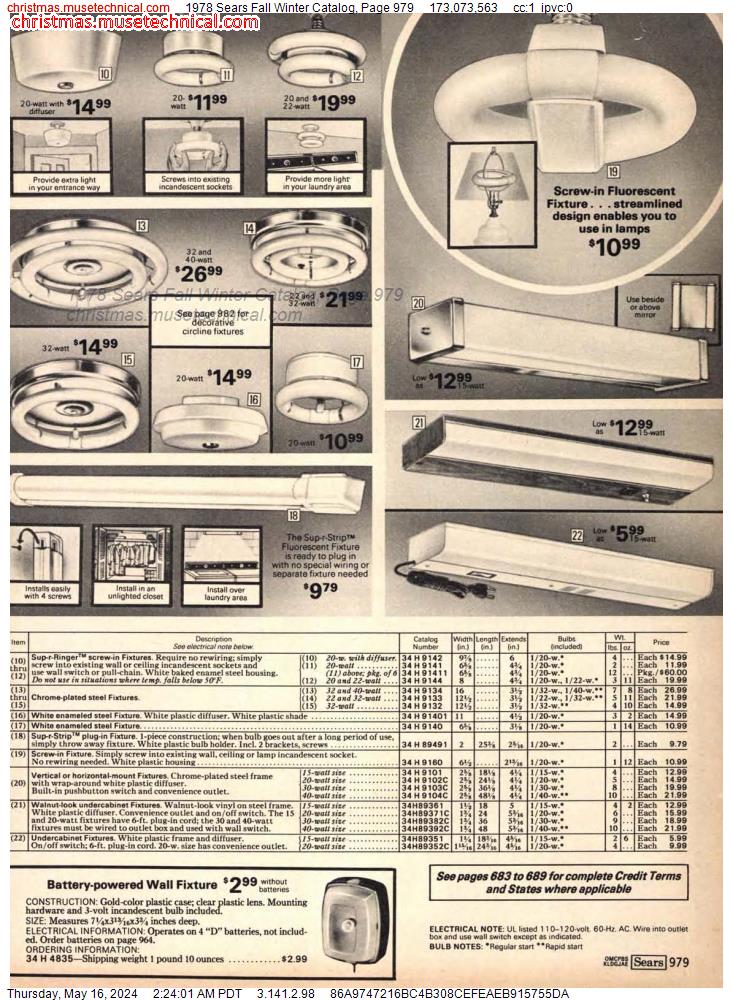 1978 Sears Fall Winter Catalog, Page 979