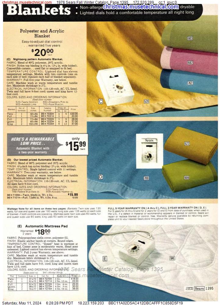 1976 Sears Fall Winter Catalog, Page 1395