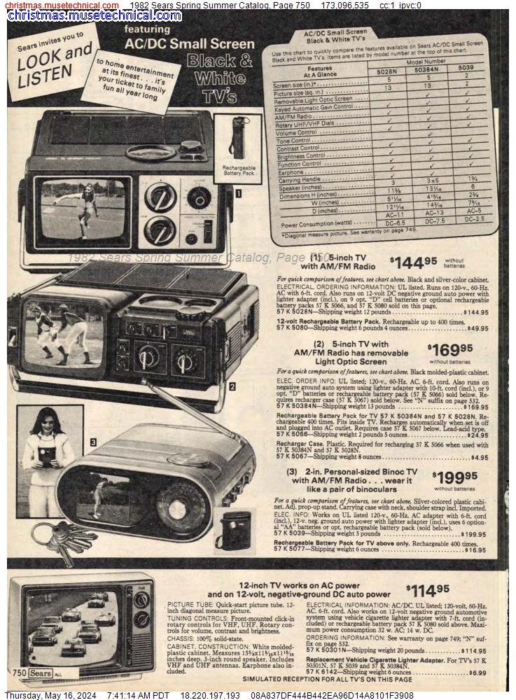 1982 Sears Spring Summer Catalog, Page 750