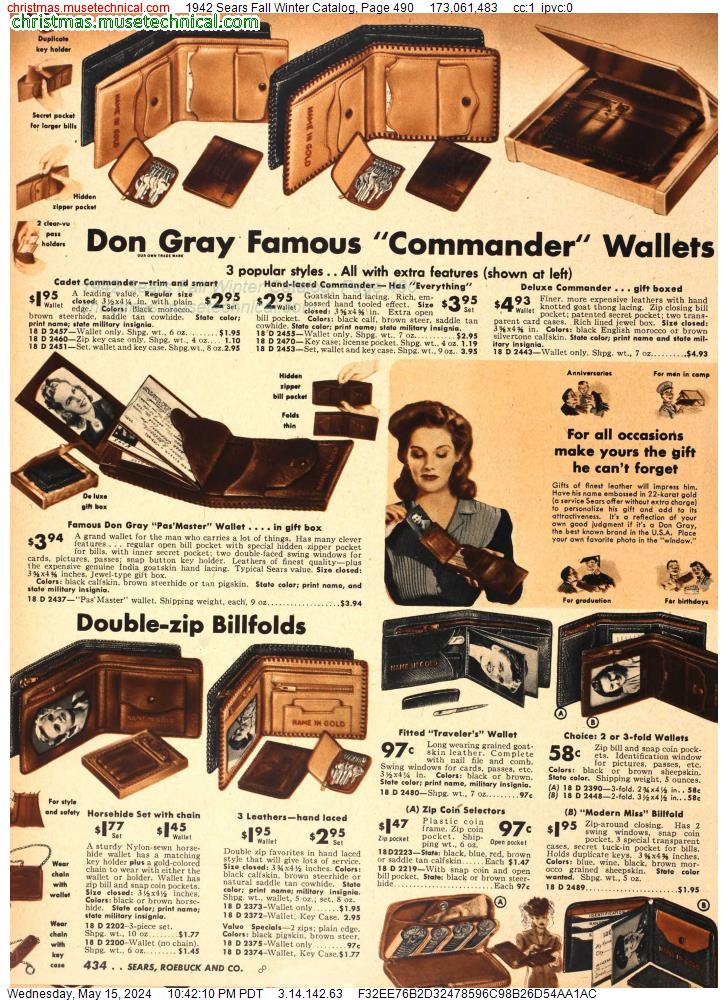 1942 Sears Fall Winter Catalog, Page 490