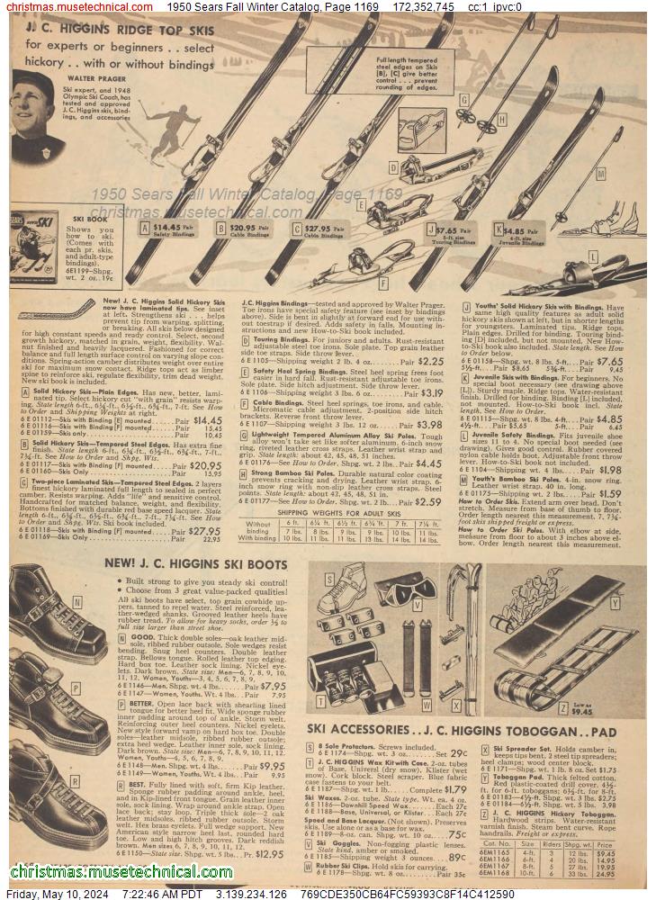 1950 Sears Fall Winter Catalog, Page 1169